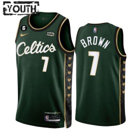 Camiseta Niños Boston Celtics Jaylen Brown 7 2022-23 Nike City Edition Verde Swingman